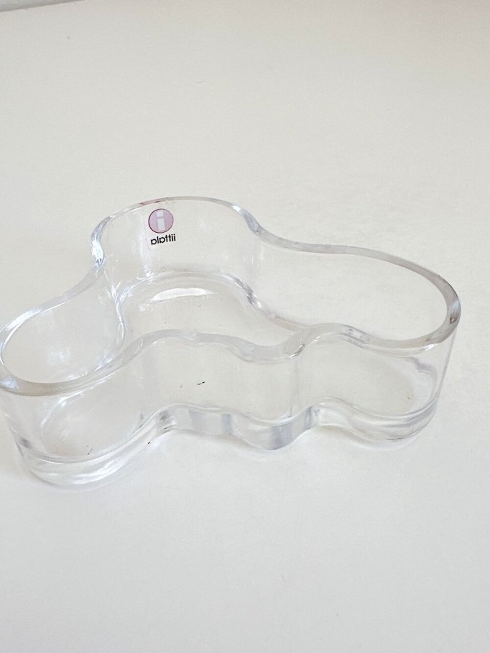 VINTAGE ALVAR AALTO IITTALA CLEAR GLASS SAVOY BOWL (small) - Picture 7 of 10